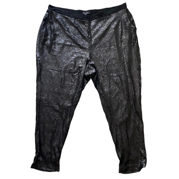 Eloquii Women’s Plus Size Sequin Jogger Pants, Black, Size 24 - Picture 2 of 7